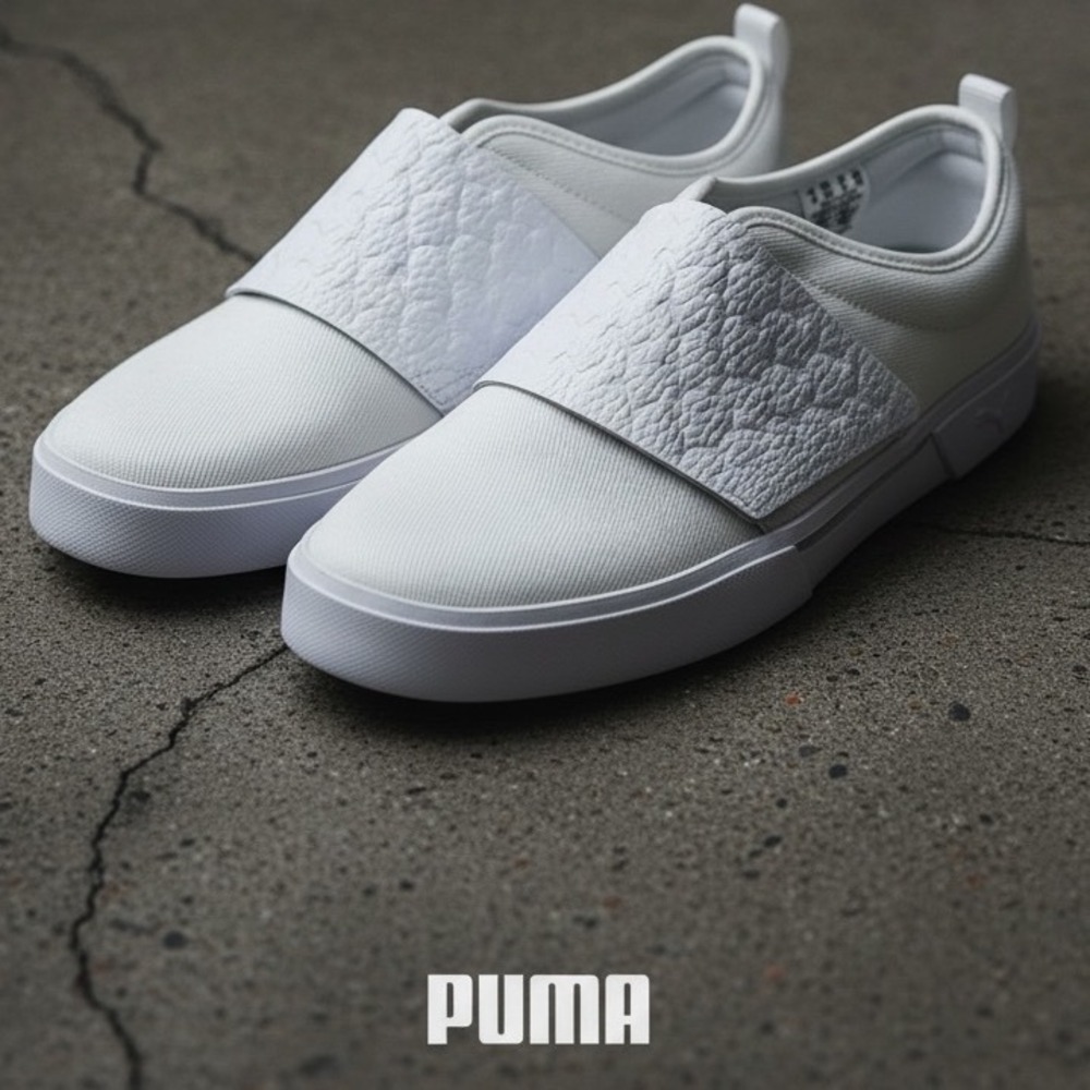Puma El Rey II Slip On Mens White Sneakers 387295-02 Size 9